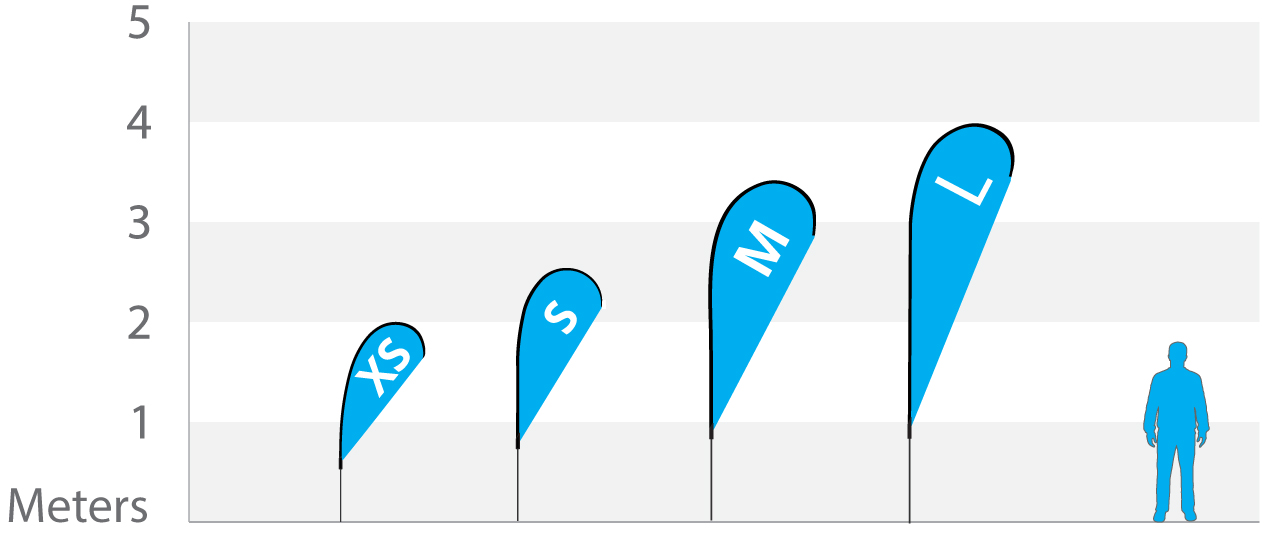 Teardrop Beach Flag Dimensions